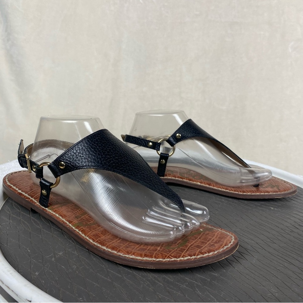 Black Leather Women's Sandals